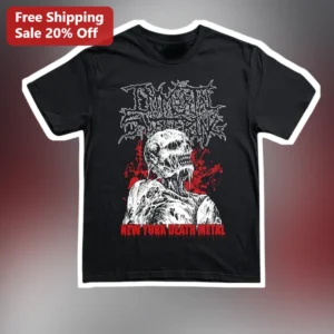 New York Death Metal Tee NYDM Horror Graphic Shirt for Metalheads available at our Los Angeles warehouse
