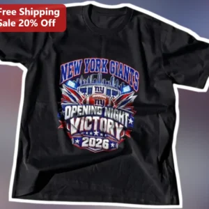 New York Giants Opening Night Victory 2026 Tee NFL Football Fan Shirt available at our Los Angeles warehouse