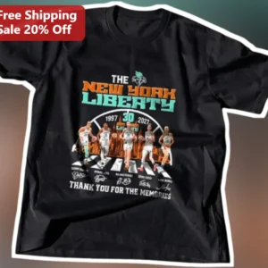 New York Liberty Thank You For The Memories Tee WNBA Fans Sabrina Ionescu Graphic Shirt available at our Los Angeles warehouse