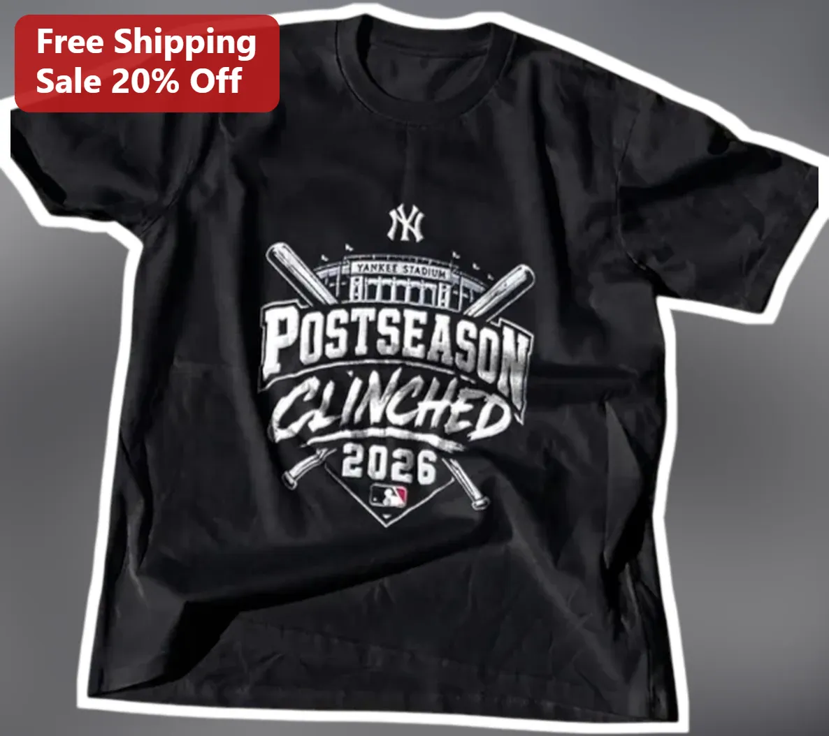 New York Yankees Postseason Clinched 2026 Tee available at our Los Angeles warehouse
