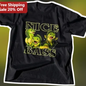 Nice Bass Fishing T-Shirt Funny Largemouth Angler Tee for Men Women available at our Los Angeles warehouse