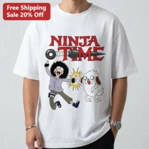 Ninja Time Tee Kiba and Akamaru Anime Cartoon Mashup Graphic T-Shirt available at our Los Angeles warehouse