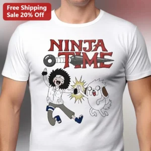 Ninja Time Tee Roblox Gaming Cartoon Ninja Dog Graphic T-Shirt Gift for Men Kids Boys available at our Los Angeles warehouse