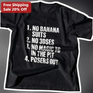 No Banana Suits Posers Out Hardcore Show Graphic Tee available at our Los Angeles warehouse