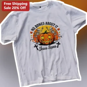 No Bones About It Jesus Saves Christian Graphic Tee available at our Los Angeles warehouse