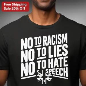 No To Racism No To Lies No To Hate No To Speech Anti-Racism Social Justice Tee available at our Los Angeles warehouse
