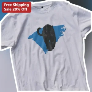 North Carolina Black Panther State Map Graphic Tee available at our Los Angeles warehouse