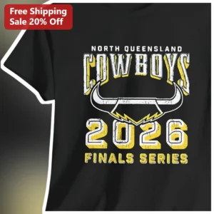 North Queensland Cowboys Finals Series Vintage Tee NRL Fan Gear available at our Los Angeles warehouse