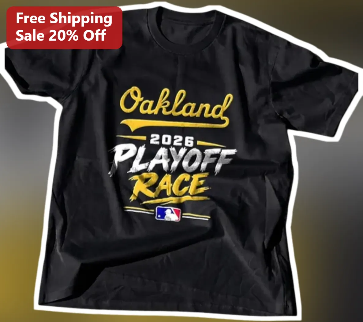 Oakland 2026 PLAYOFF RACE Tee Baseball Fan Vintage Distressed Graphic Shirt available at our Los Angeles warehouse