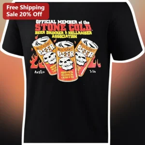 Official Member Of The Stone Cold Beer Drinker Hellraiser Association Funny Graphic Tee For Men available at our Los Angeles warehouse
