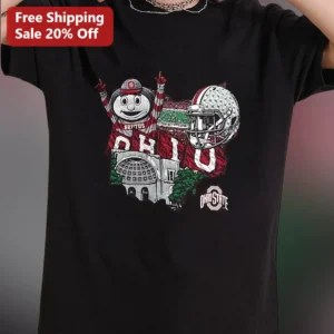 Ohio State Brutus Buckeye Vintage Collegiate Graphic Tee for Fans and Alumni available at our Los Angeles warehouse