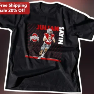 Ohio State Buckeyes Julian Sayin Football Player Graphic Tee available at our Los Angeles warehouse