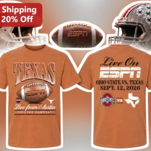 Ohio State Vs Texas Live From Austin College Gameday Tee Vintage Big Game Fan Gear available at our Los Angeles warehouse