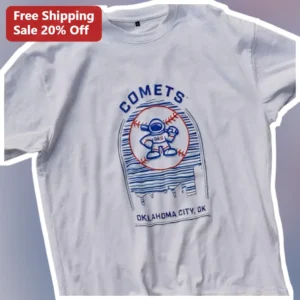 OKC Comets Baseball Tee Oklahoma City Retro Vintage Space Theme Shirt available at our Los Angeles warehouse