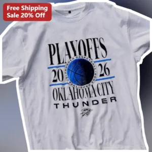 OKC Thunder Playoffs Tee Vintage Basketball Graphic Shirt available at our Los Angeles warehouse