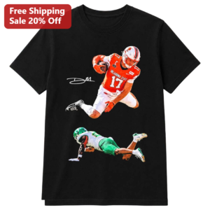 Oklahoma State Cowboys Football Player Action Graphic Tee for Men Women available at our Los Angeles warehouse