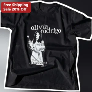 Olivia Rodrigo The Unravelled Tour Graphic Tee Vintage Concert Merch available at our Los Angeles warehouse