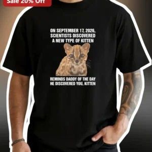On September 17, 2026 Scientists Discovered A New Type Of Kitten Tee Funny Daddy Gift available at our Los Angeles warehouse