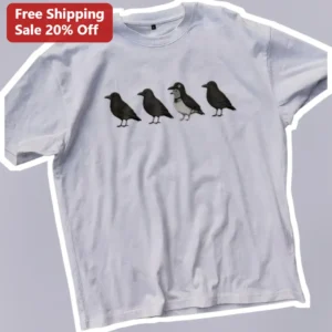 One of Us Crow Graphic Tee for Bird Lovers and Corvid Fans available at our Los Angeles warehouse