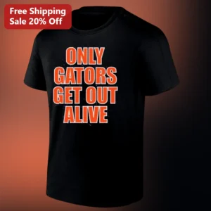 Only Gators Get Out Alive Tee Florida Gators Football Fan Gift for Gator Nation Alumni available at our Los Angeles warehouse