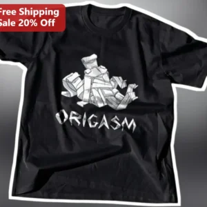 ORIGASM Origami Pun Graphic Tee Funny Adult Humor Gift available at our Los Angeles warehouse
