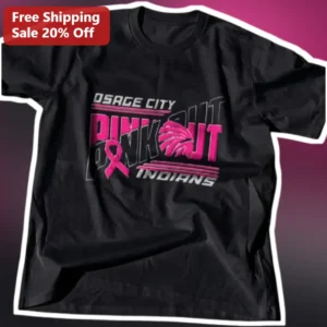 Osage City Pink Out Indians Breast Cancer Awareness Tee available at our Los Angeles warehouse