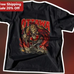 Ottawa Vintage Skeleton Hockey Players Graphic Tee available at our Los Angeles warehouse