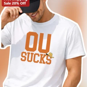 OU Sucks Tee Texas Longhorns Rivalry Graphic T-Shirt for Men Women Game Day Gift available at our Los Angeles warehouse