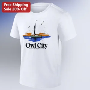 Owl City It's Smooth Sailing From Here Tee, Adam Young Indie Pop Music Fan Gift available at our Los Angeles warehouse
