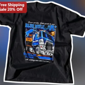 Owner Operator Gotta Operate to Own Tee Blue Mule Kicks White Line Fever Trucker Gift available at our Los Angeles warehouse