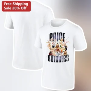 Paige Bueckers Dallas Wings Collage Vintage Bootleg Style Graphic Basketball Fan Tee available at our Los Angeles warehouse
