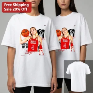 Paige Bueckers USA Basketball Tee, Signature Collage Graphic Tee Gift for Fans available at our Los Angeles warehouse