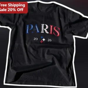 Paris 2026 Tee Vintage Olympic Games France Travel Souvenir Graphic T-Shirt for Men Women available at our Los Angeles warehouse