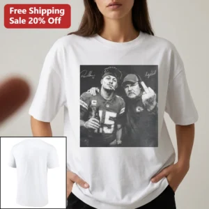 Patrick Mahomes Andy Reid Signature Tee, Funny Kansas City Chiefs Football Graphic Tee Gift for NFL available at our Los Angeles warehouse