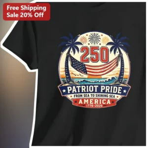 Patriot Pride From Sea To Shining Sea America 1776-2026 Tee available at our Los Angeles warehouse