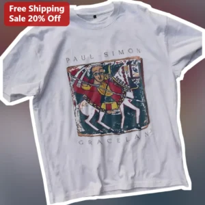 Paul Simon Graceland Vintage Album Art Tee Classic Rock Music Gift available at our Los Angeles warehouse
