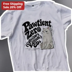 Pawtient Zero Collector's Edition CDs Graphic Tee Funny Cat Lover Gift Shirt available at our Los Angeles warehouse