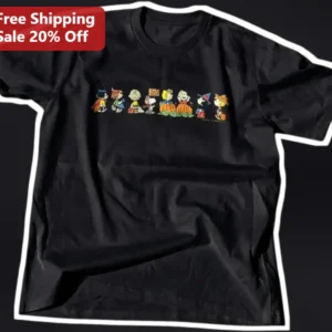 Peanuts Gang Halloween Costume Vintage Graphic Tee for Adults available at our Los Angeles warehouse
