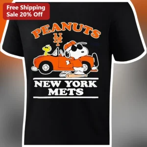 PEANUTS New York Mets Snoopy Graphic Tee Vintage Baseball Shirt Gift for Men Women available at our Los Angeles warehouse