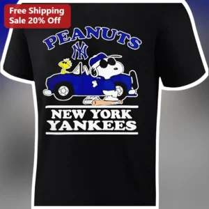 PEANUTS New York Yankees Snoopy Baseball Graphic Tee for Men Women Gift available at our Los Angeles warehouse