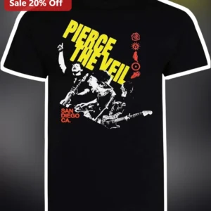 Pierce The Veil San Diego CA Vintage Concert Graphic Tee available at our Los Angeles warehouse