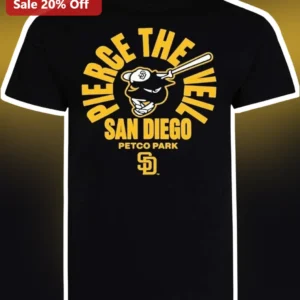Pierce The Veil San Diego Petco Park Baseball Fan Graphic Tee available at our Los Angeles warehouse