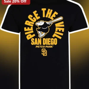 Pierce The Veil San Diego Petco Park Tee I Can't Hear You World Tour Finale Graphic Shirt available at our Los Angeles warehouse