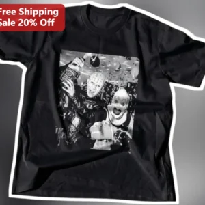 Pinhead Tee Hellraiser Horror Movie Shirt Vintage Cenobites Graphic T-Shirt for Men Women available at our Los Angeles warehouse