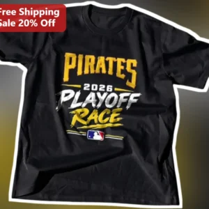 Pirates 2026 Playoff Race Vintage Distressed Graphic Tee for Baseball Fans available at our Los Angeles warehouse