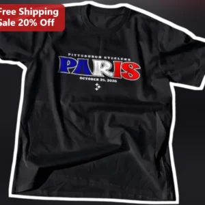 Steelers Paris October 25 2026 Tee NFL Game Commemorative Shirt available at our Los Angeles warehouse