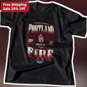 Portland Fire Western Conference Vintage Basketball Tee WNBA Fan Apparel available at our Los Angeles warehouse