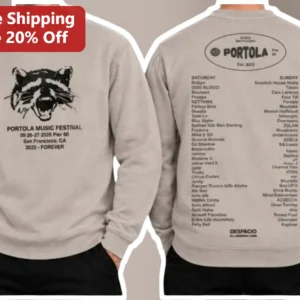 Portola Music Festival Sweatshirt Pier 80 San Francisco EDM Rave Merch available at our Los Angeles warehouse