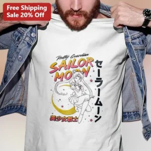 Pretty Guardian Sailor Moon Tee Retro Anime Usagi Tsukino Graphic T-Shirt for Women Men available at our Los Angeles warehouse