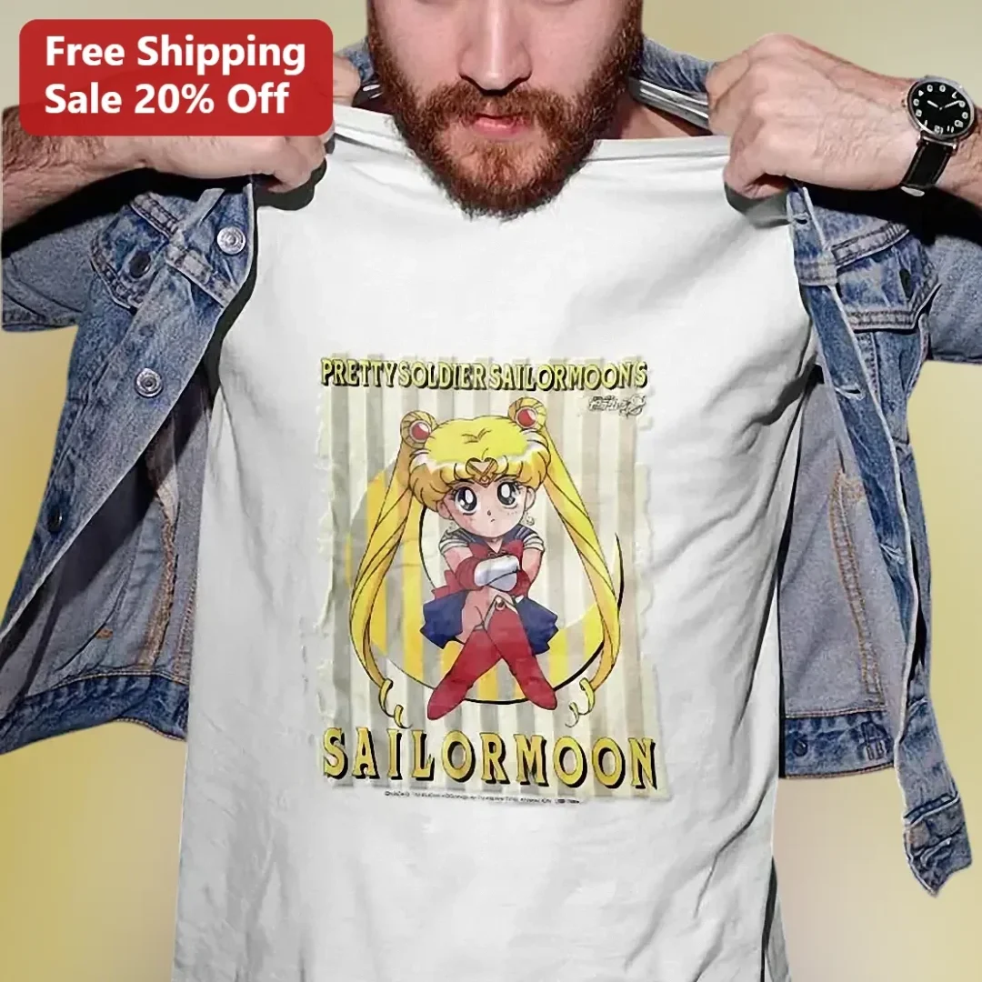 Pretty Soldier Sailor Moon Chibi Anime Graphic Tee Retro Kaw — Los Angeles Pretty Soldier Sailor Moon Chibi Anime Graphic Tee Retro Kawaii Usagi Tsukino Shirt available at our Los Angeles warehouse